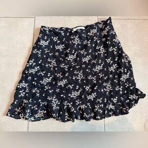 Abercrombie & Fitch Black Floral Skater Skirt
